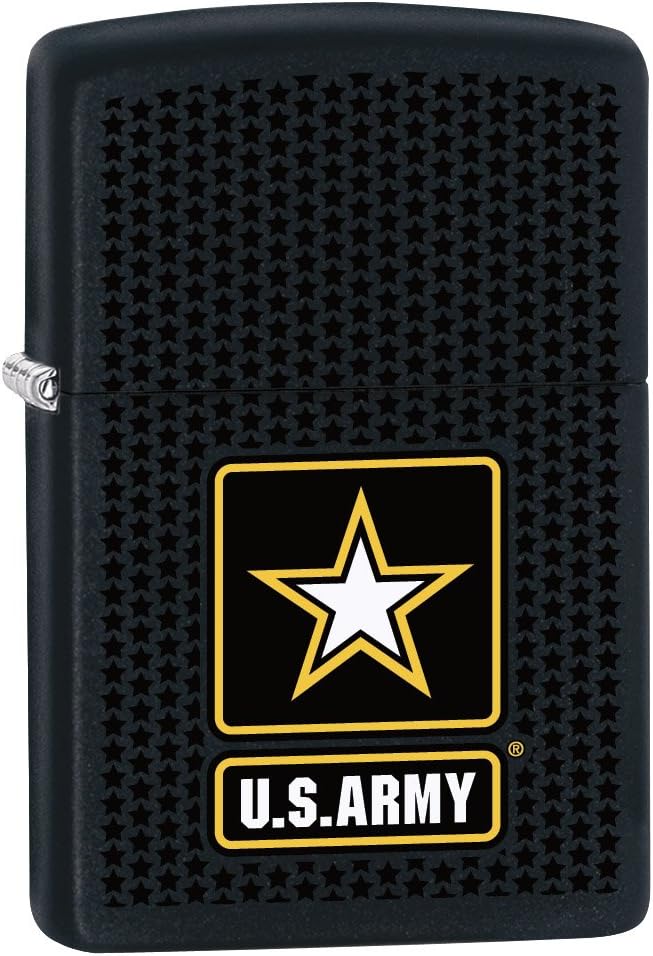 Zippo Lighter: US Army Logo with Stars - Black Matte 79431