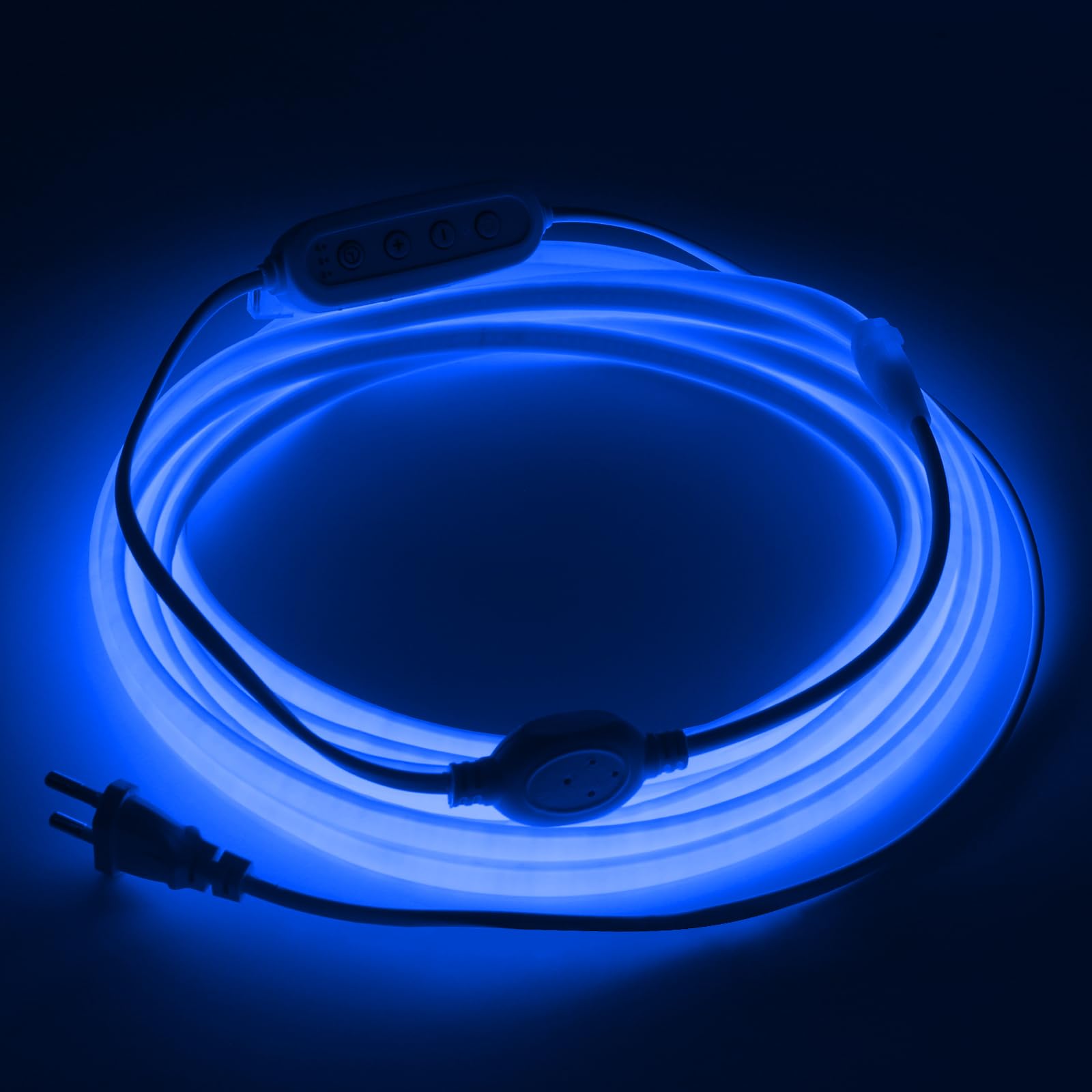 Tira LED de neón COB 220V regulable y con temporizador [25M, Azul], resistente al agua IP65 flexible, 288 LEDs/M tira LED FCOB cortable CRI85+, decoración para el hogar