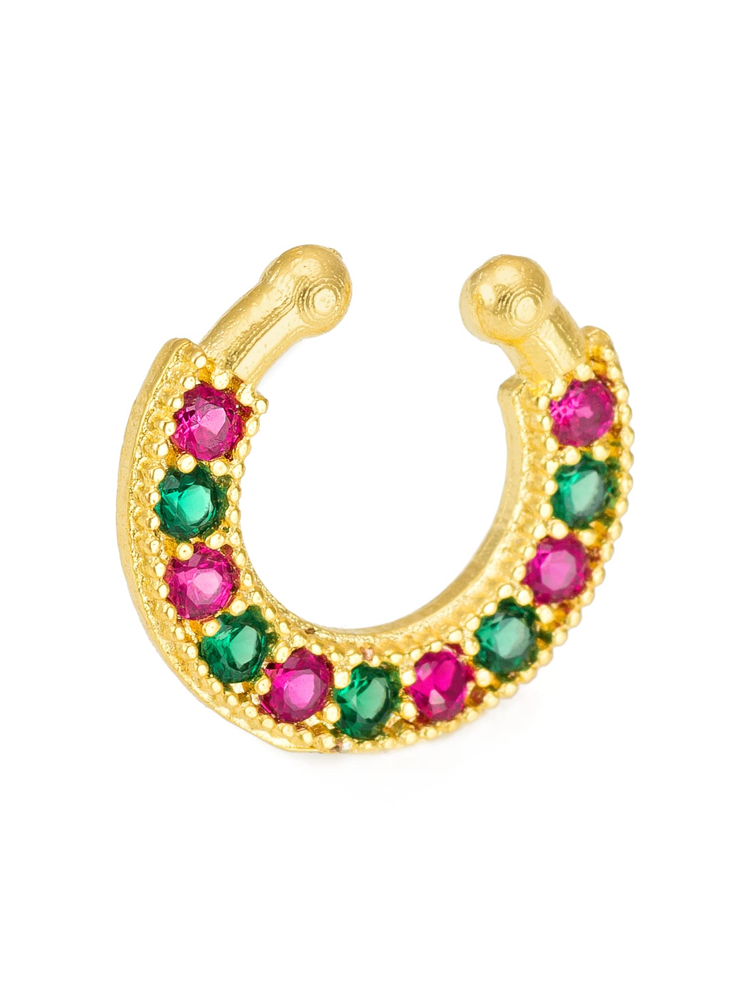 Gold Toned Plated Kundan and Pearl Nosepin Nathani Bridal For Women and Girls - NAT4093-image-46
