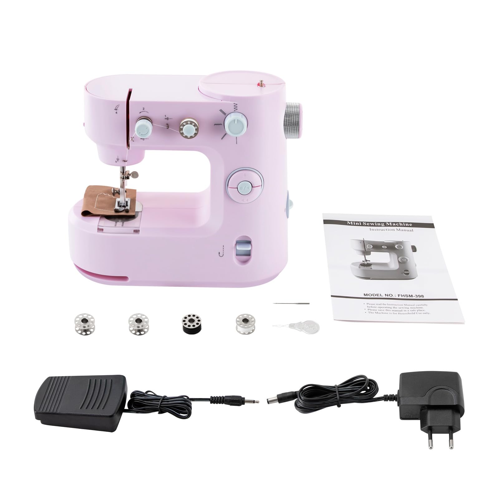 Nähmaschine 1.5m Automatisches Nähen Freiarm LED Elektronik Nähmaschine mit 5 Nähprogrammen Geeignet zum Nähen von Kleidung zu Hause in Fabriken oder Geschäften usw (Rosa)