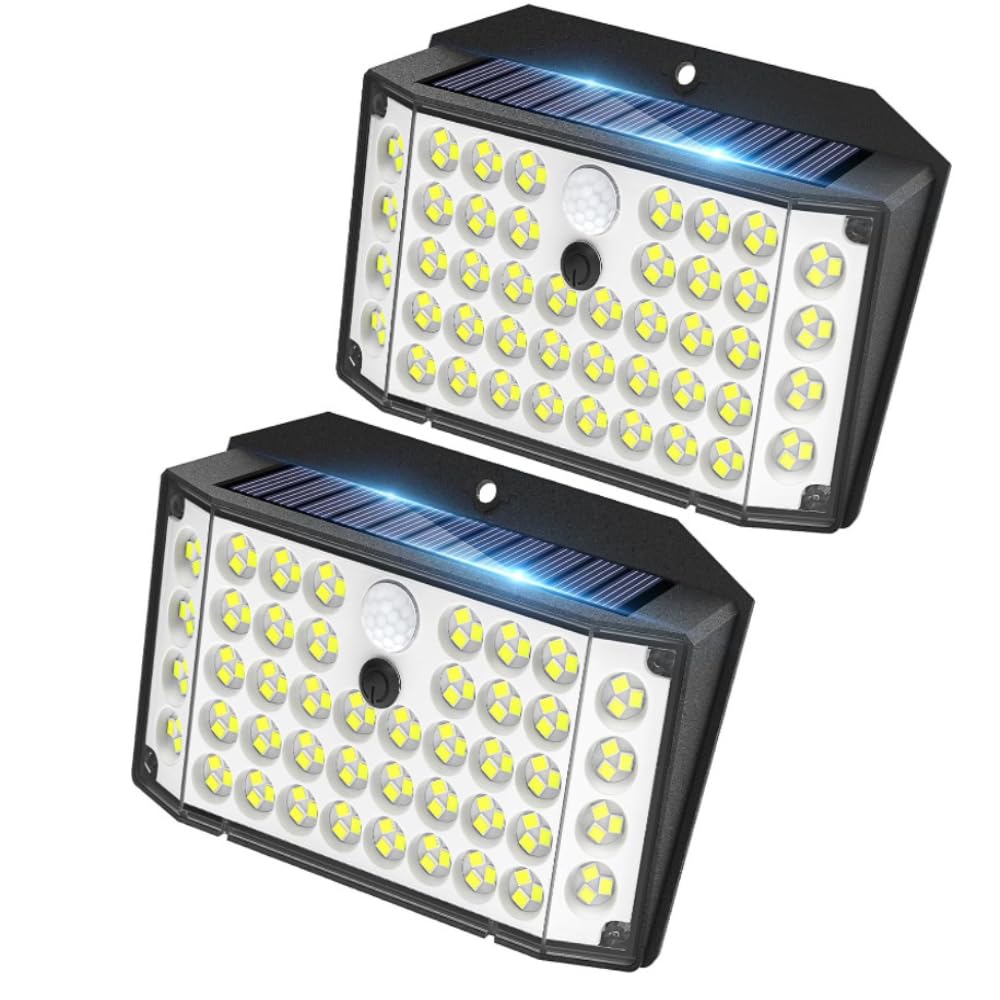 ELEPHANTBOAT® 2Pcs LED Solar Light - IP65 Waterproof Outdoor Motion Sensor Light, 132 LEDs 3 Modes High Brightness Sconce Wireless Front Porch Lamps for Pathway, Driveway, Porch-image-32