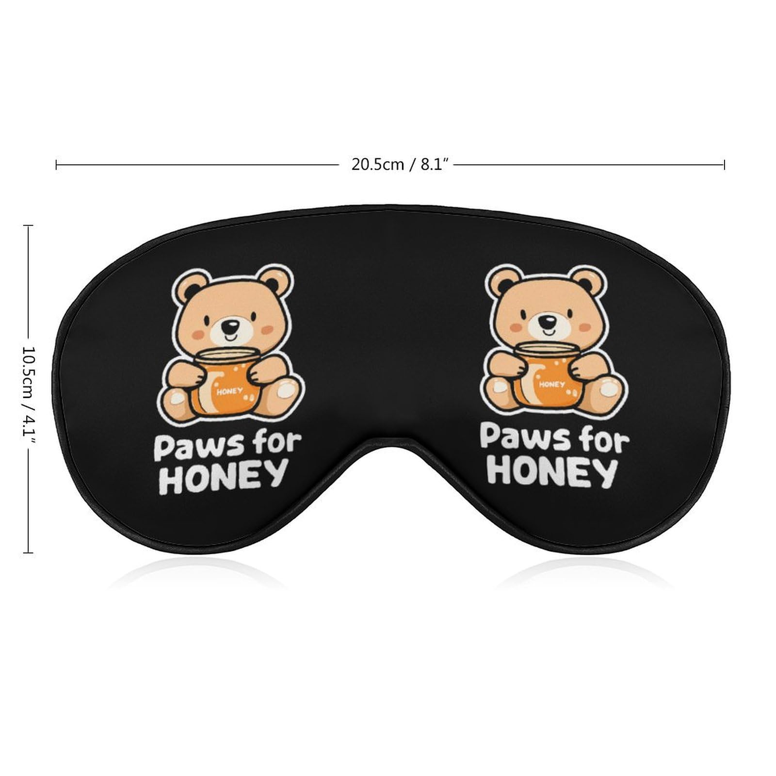Bear Paws for Honey Sleep Mask Eye Shade Cover Adjustable Strap for Travel Lunch Break Women Men