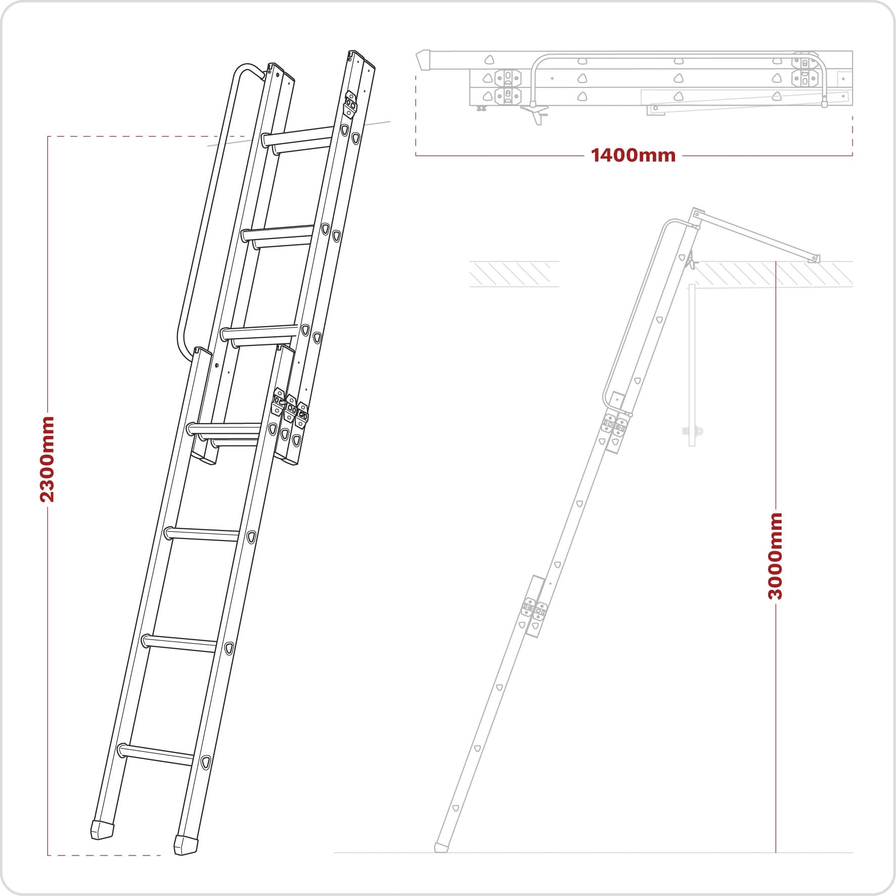Sealey LFT03 - Escalera para áticos (tamaño: 508x432mm)