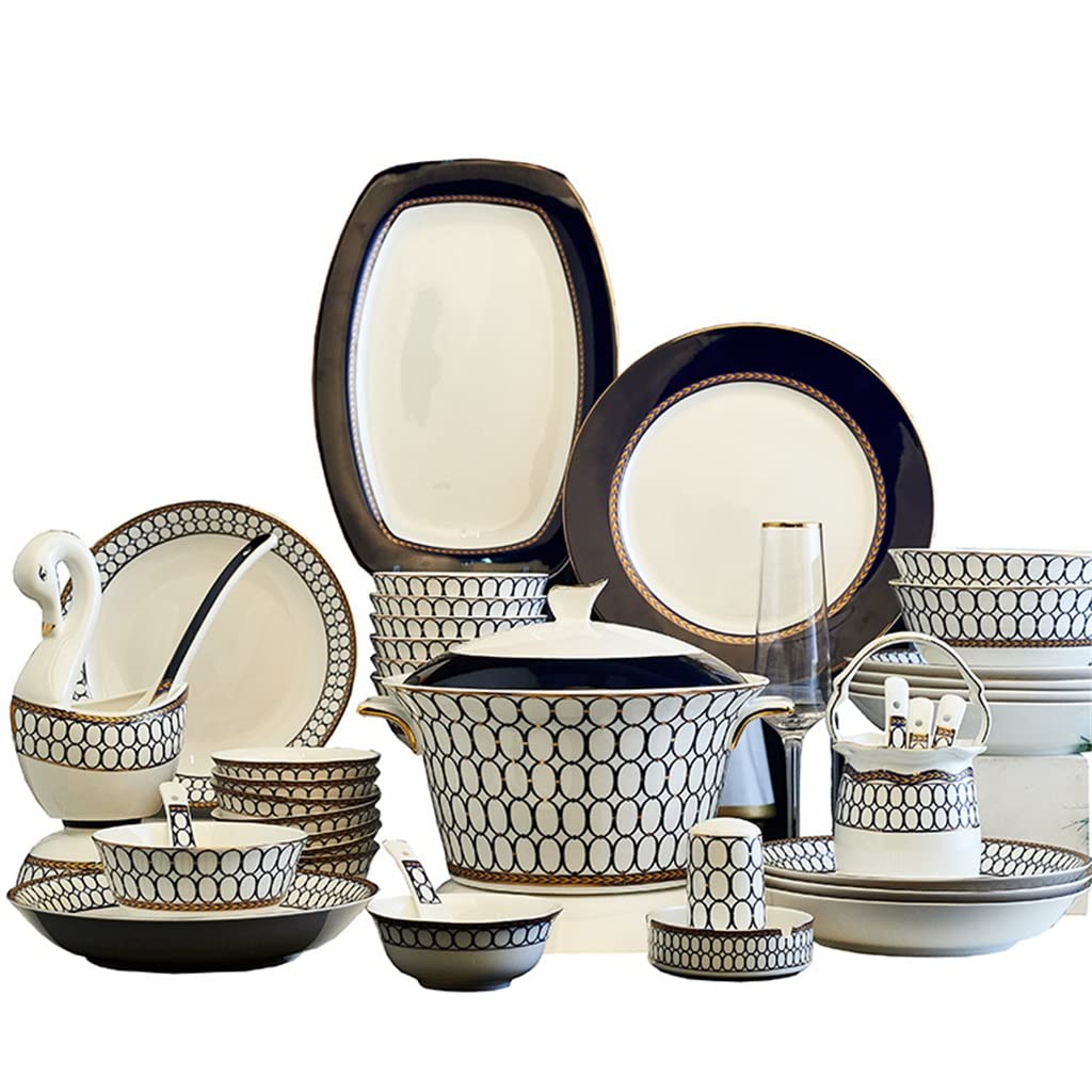 Zestaw naczyń Zestaw zastawy stołowej Zestaw zastawy stołowej 60 szt. Zastawa stołowa Porcelana kostna Europejska zastawa stołowa