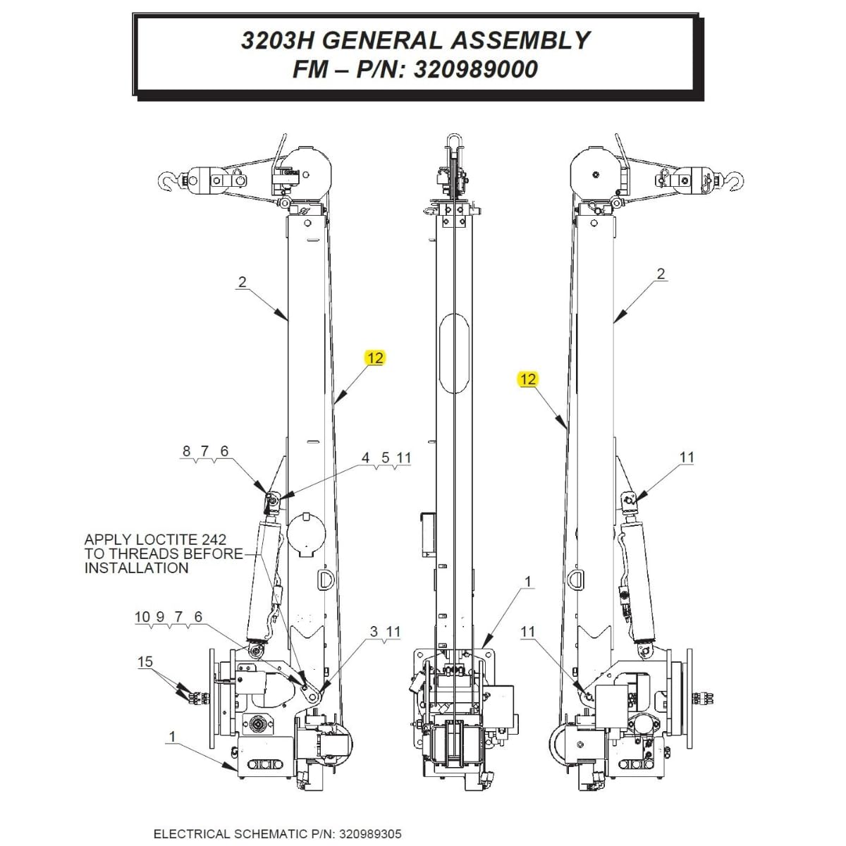 Auto Crane Cable Assy 62 FT A