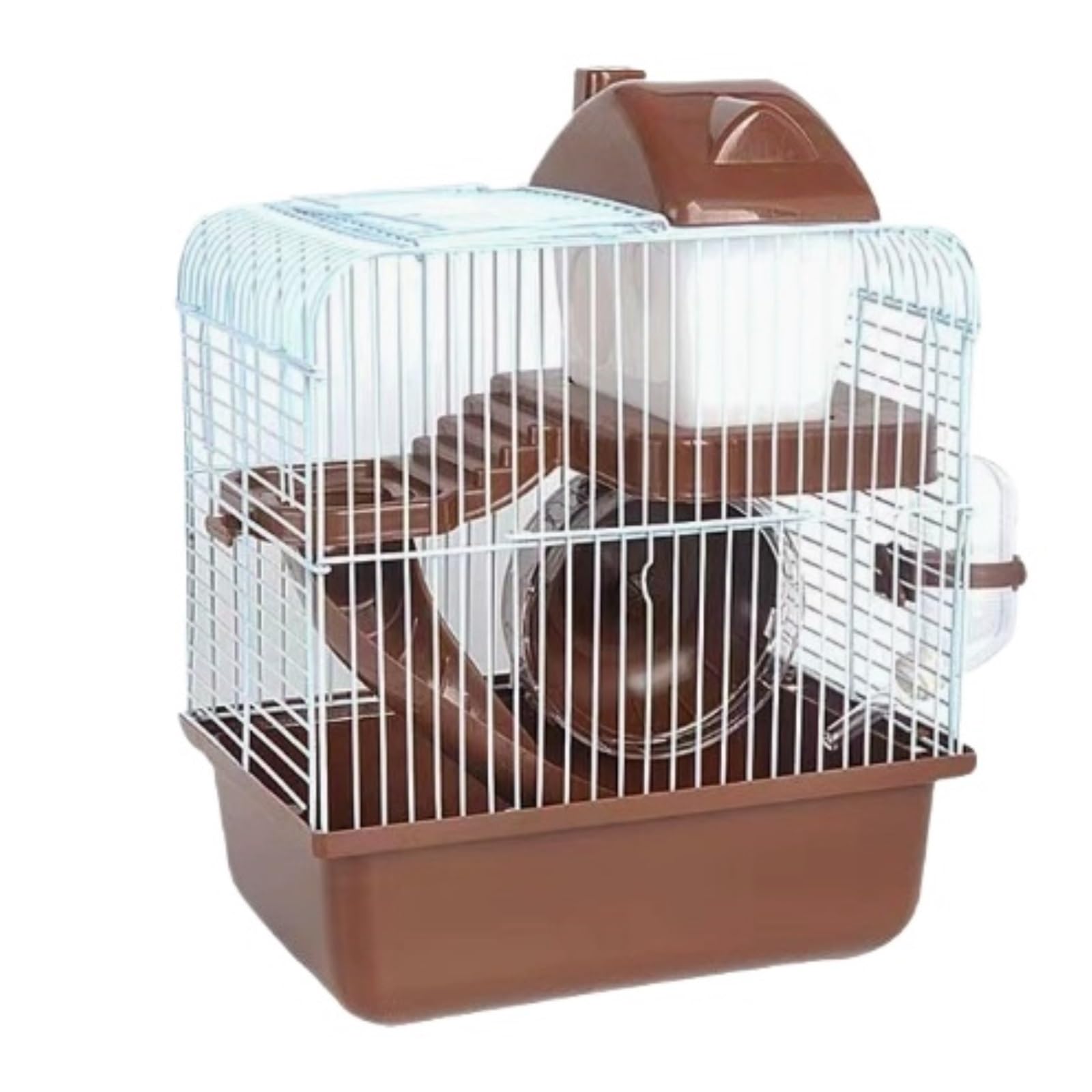 Cage à Hamsters Cage à Hamster Double Couche avec Maison pouvant être transportée la Main et retirée(Coffee)