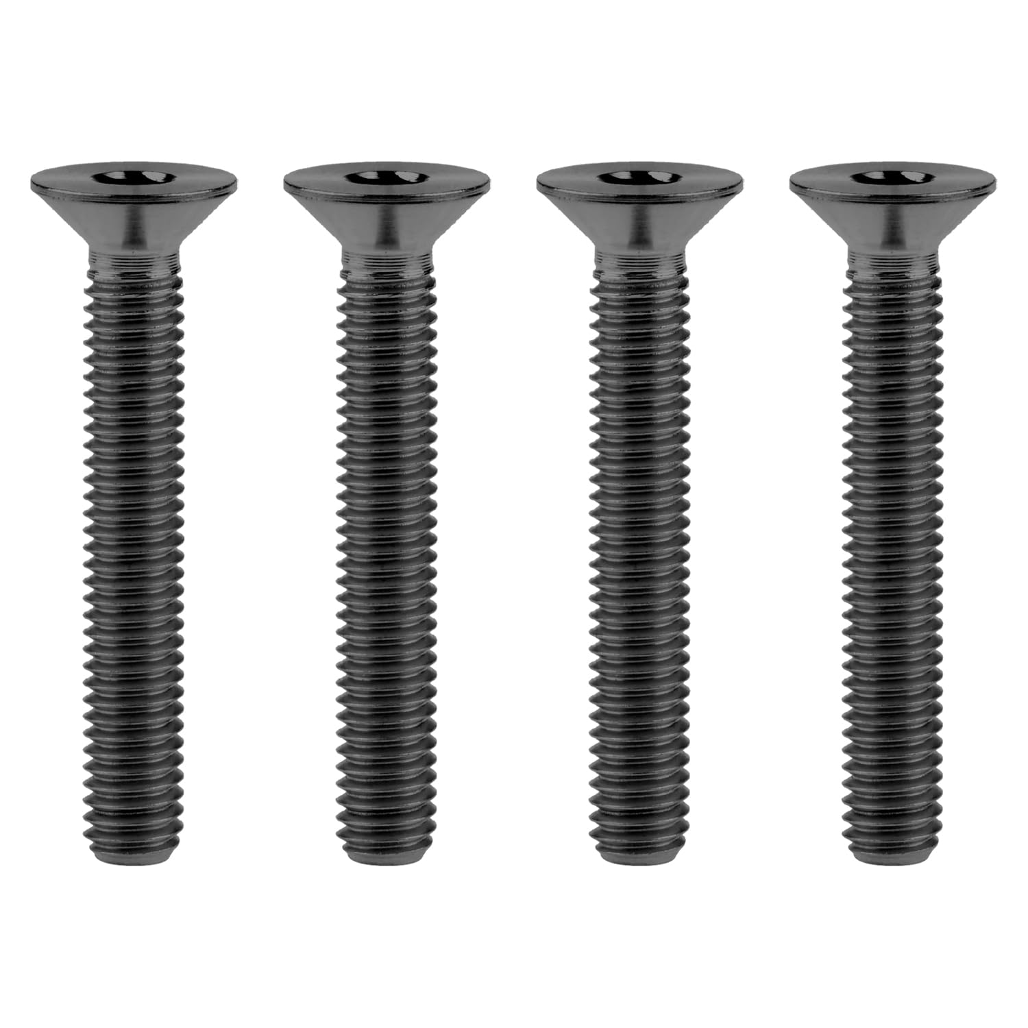 Wanyifa Titanium Ti M6x10 15 20 25 30 35 40 45mm Countersunk Flat Head Hex Socket Cap Screw Bolt Pack of 4 (M6x40mm, Black)