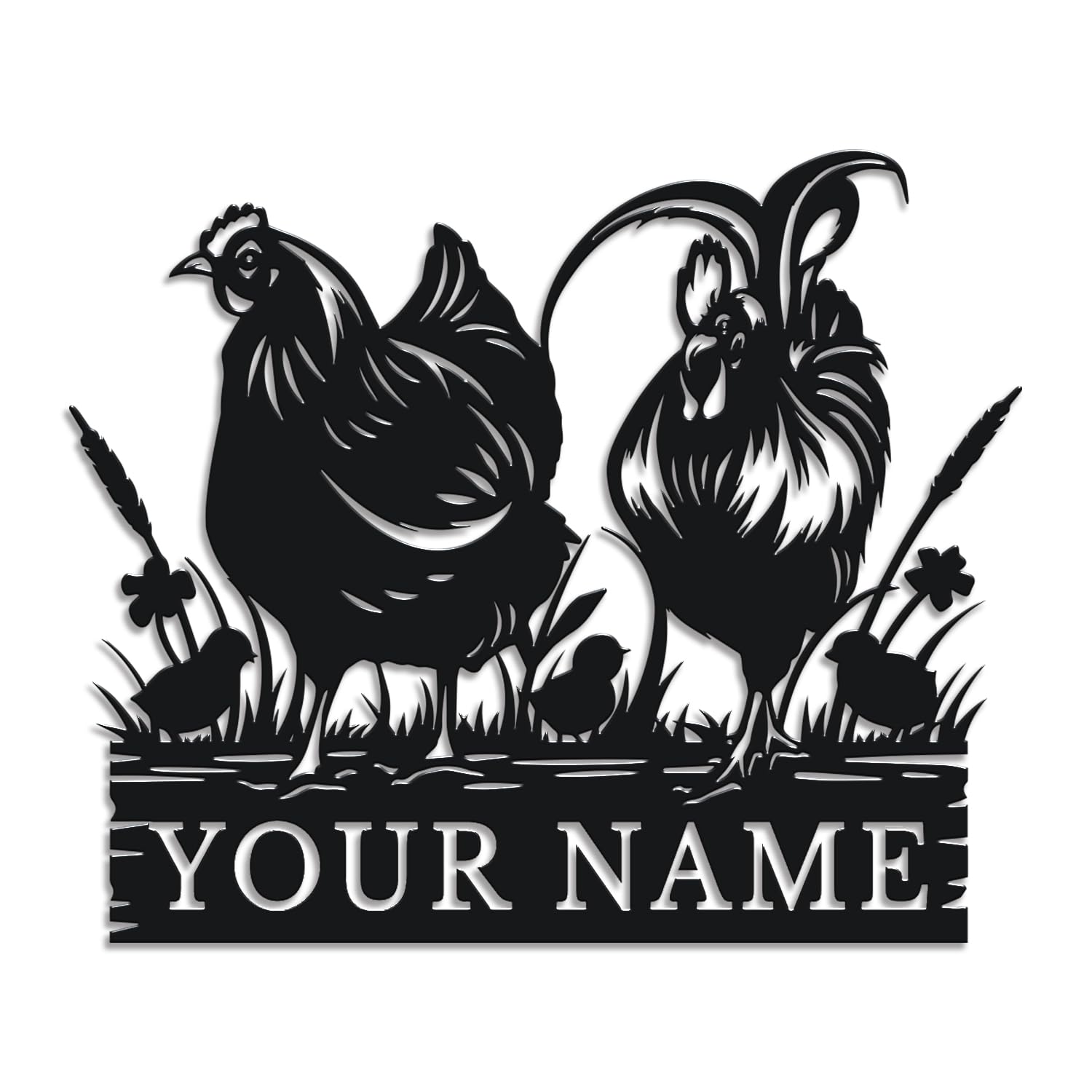 Herbraa Style-1 Personalized Chicken Coop Metal Sign, Custom Name Farm Wall Art, Hen House Decor, Rustic Eggs Farm Plaque, Country Kitchen Accent, Poultry Lover Gift, Barnyard Welcome Sign (Style-1)