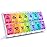 Sukuos AM PM Weekly Pill Organizer 2 Times A Day, Large Daily Pill Box Case 7 Day with Easy Push Button Design, Detachable Medicine Holder for Vitamin/Fish Oil/Supplements (Rainbow)