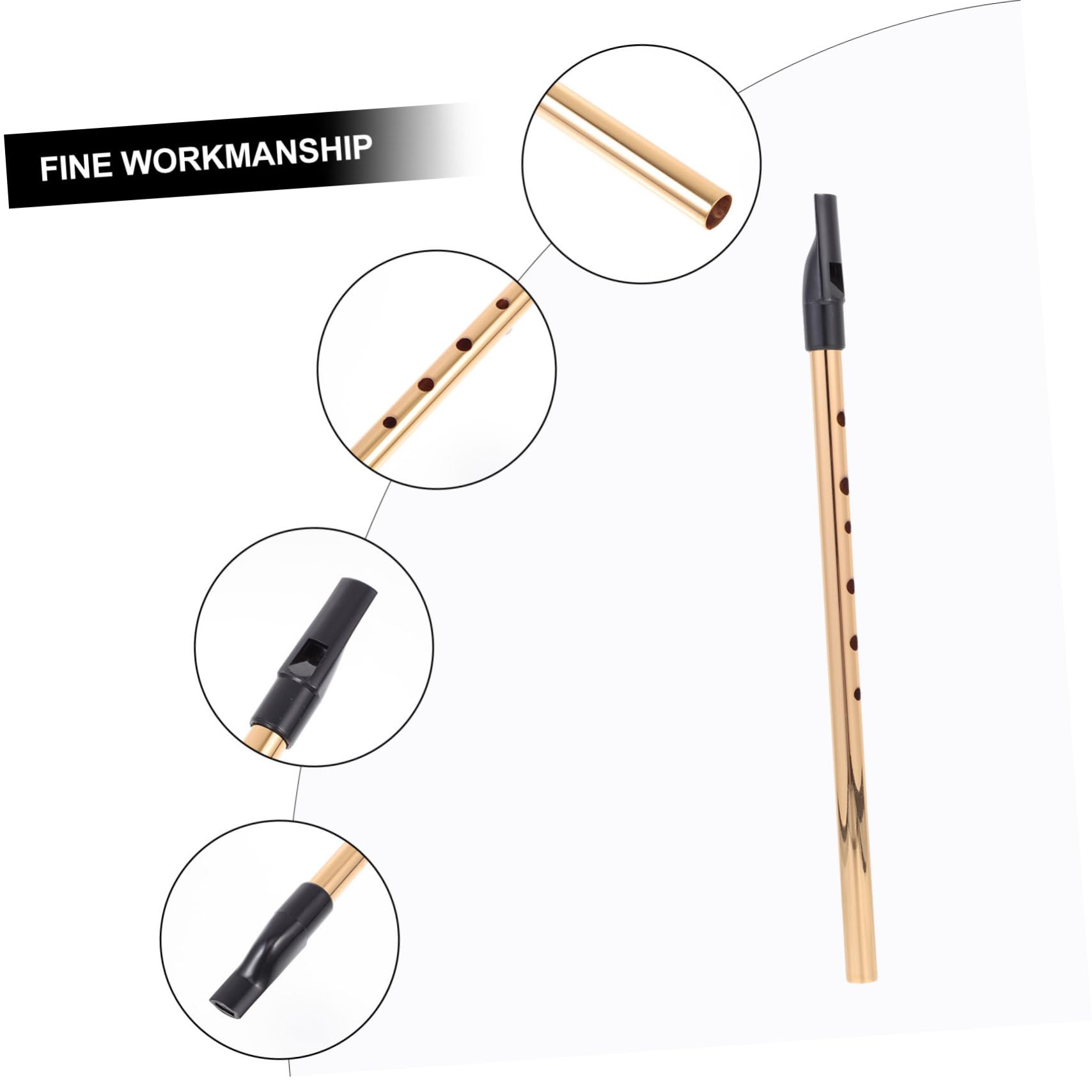 BIUDECO D Tuning Whistle Soprano Recorder Boys and Girls Clarinet 6-hole Metal Flute Safe for Long-term Play Music Educati