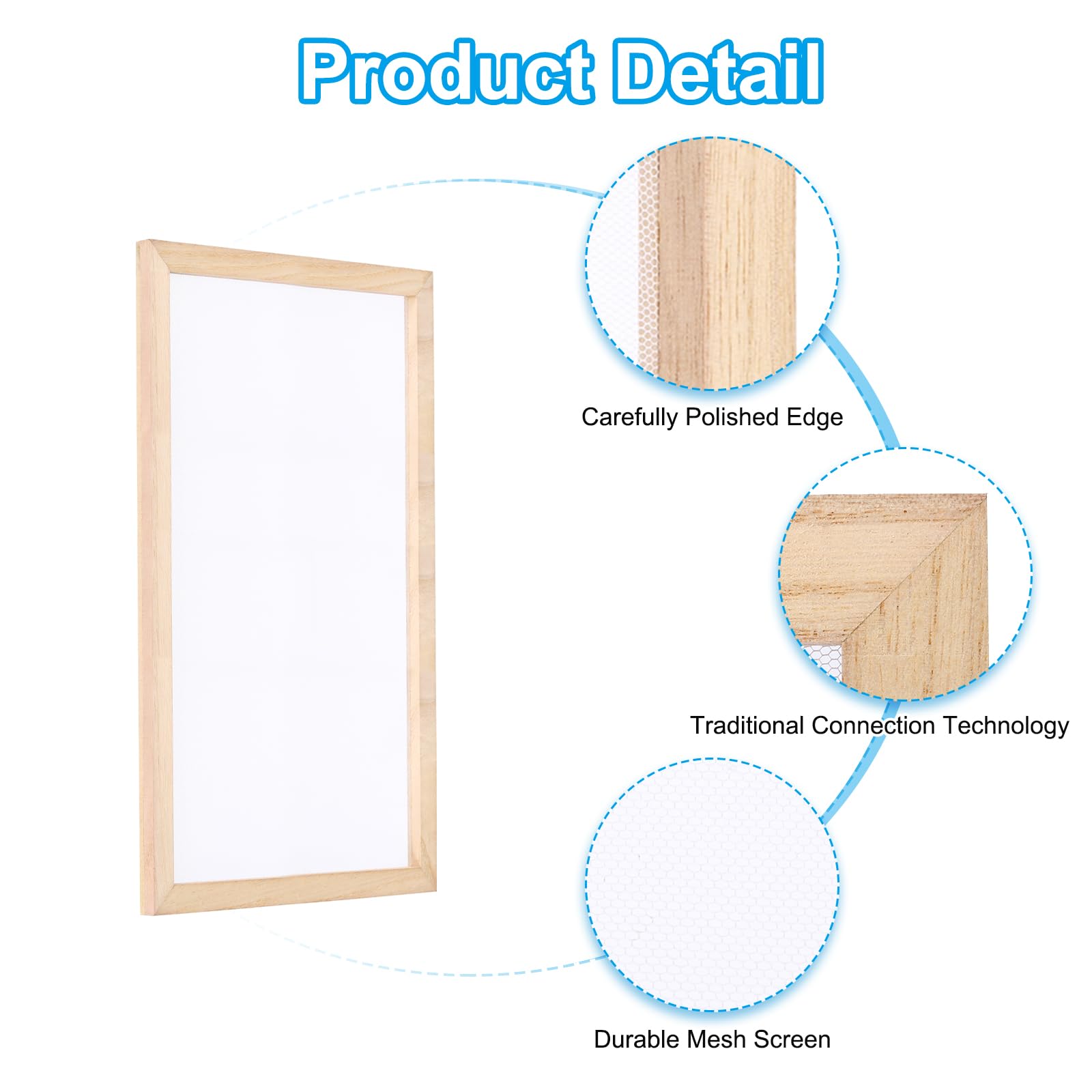 PATIKIL B4 Sizes Wooden Paper Making Screen - Image 3