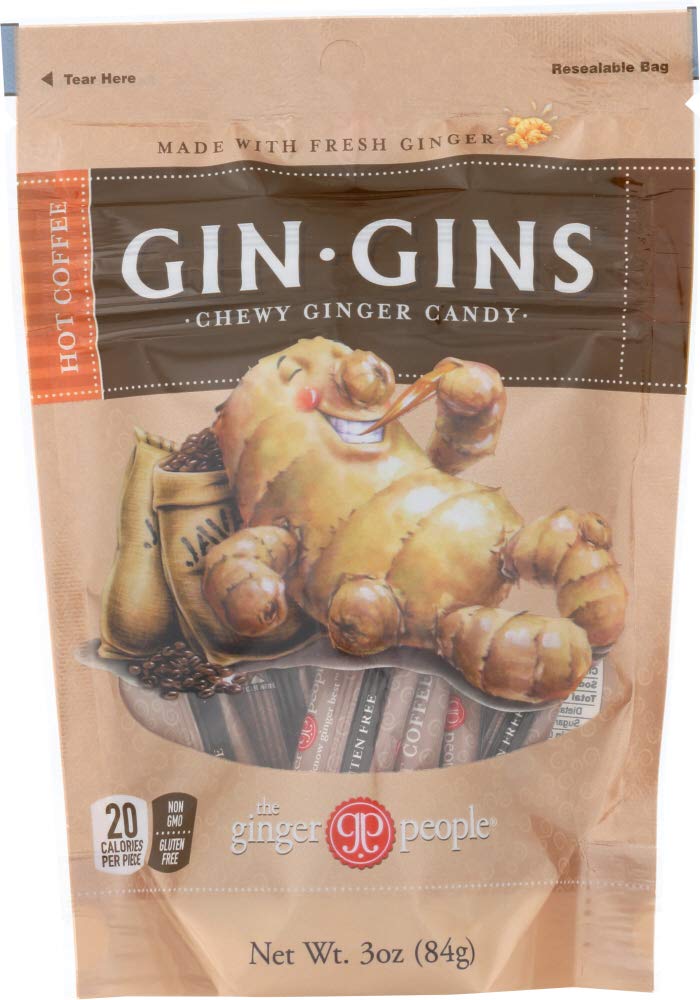 Ginger People Gin Gins Chewy Ginger Candy Hot Coffee -- 3 oz - 2 pc