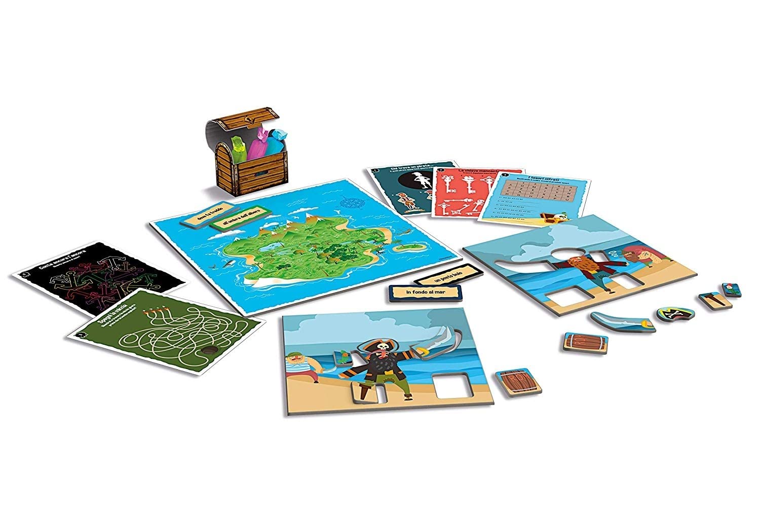 Clementoni Schatzsuche Brettspiel – Für 2–12 Spieler Ab 6 Jahren, Mit 80+ Hinweisen & Rätseln, Perfekt Für Kindergeburtstage