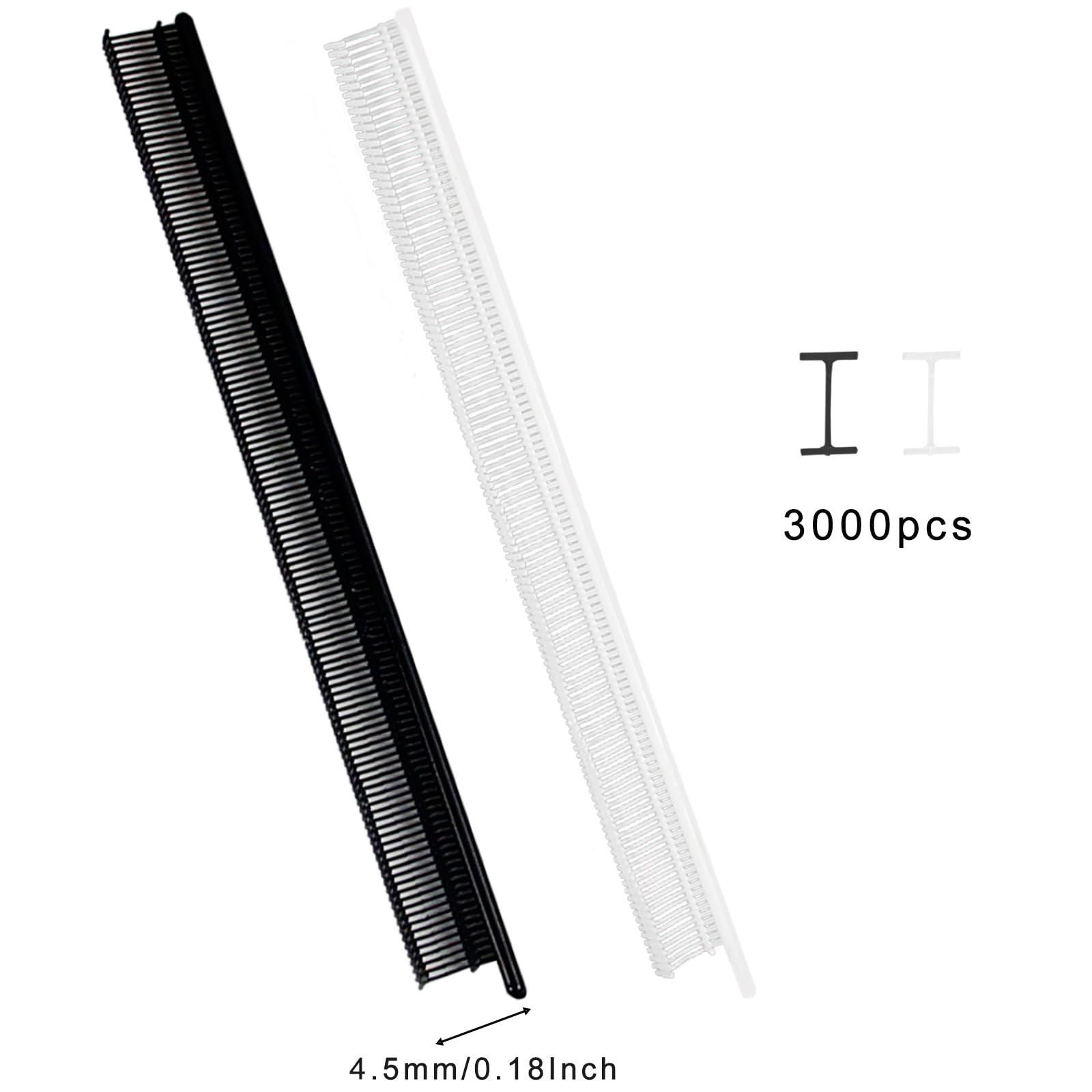 Utoolmart 3000Pcs Micro Stitch Gun Fasteners Kit, 0.18 inch/4.5mm Clothing Tag Barbs Attachments Include 1500 Black and 1500 White Micro Tags for All Micro Stitch Tag Gun(NOT for Standard)