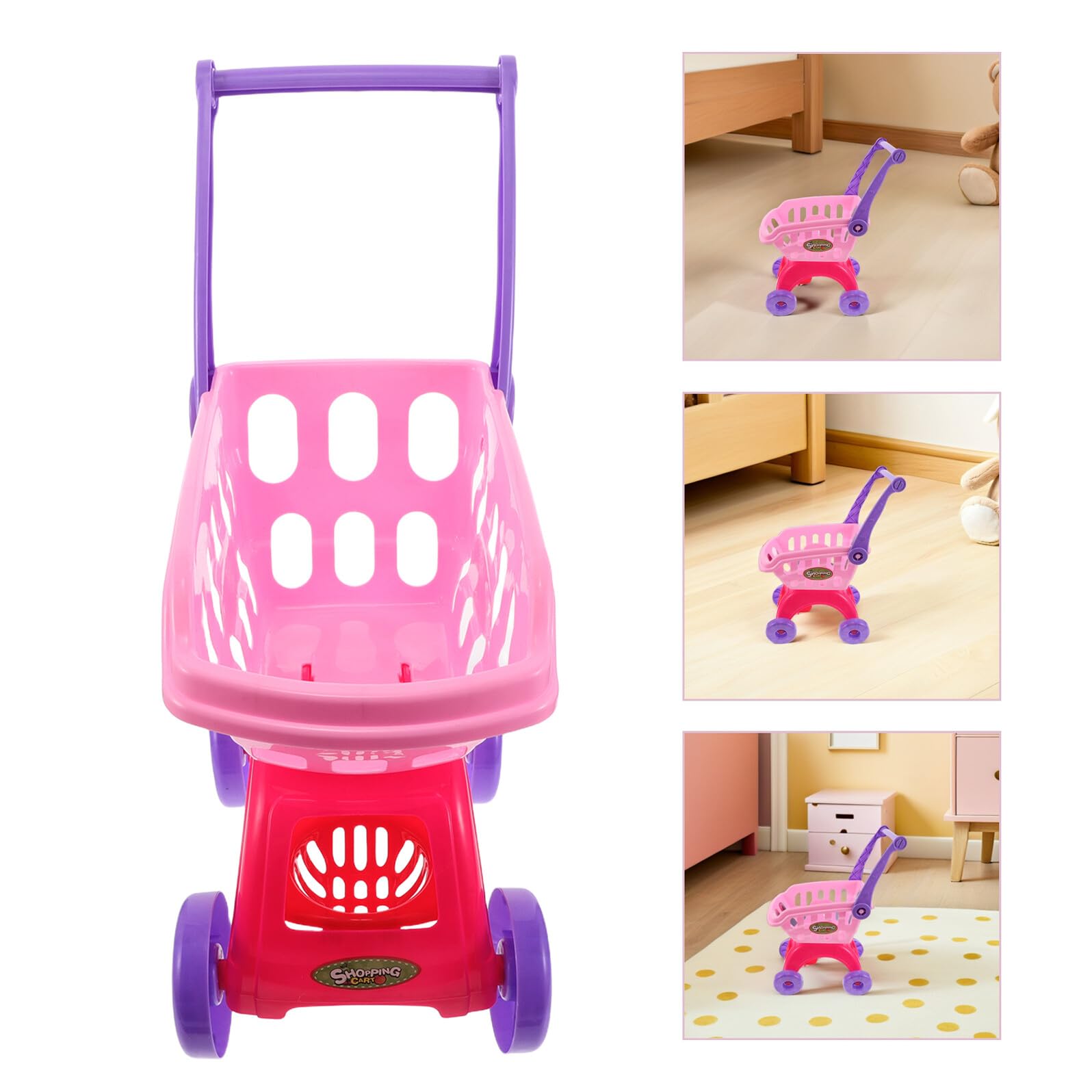 DECHOUS Mini Carrello della Spesa per Piccoli Giocattolo Supermercato Frutta Set da Gioco di Finzione per Interni ed Esterni Facile da Montare e Riporre Stimola L’Indipendenza e Gioco