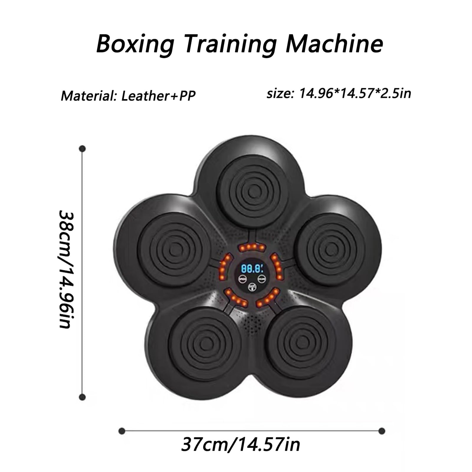 Machine d'entraînement de boxe musicale, équipement de frappe mural intelligent avec gants de boxe professionnels, mode de vitesse à 9 vitesses, réaction main/œil/vitesse pour soulager le stress