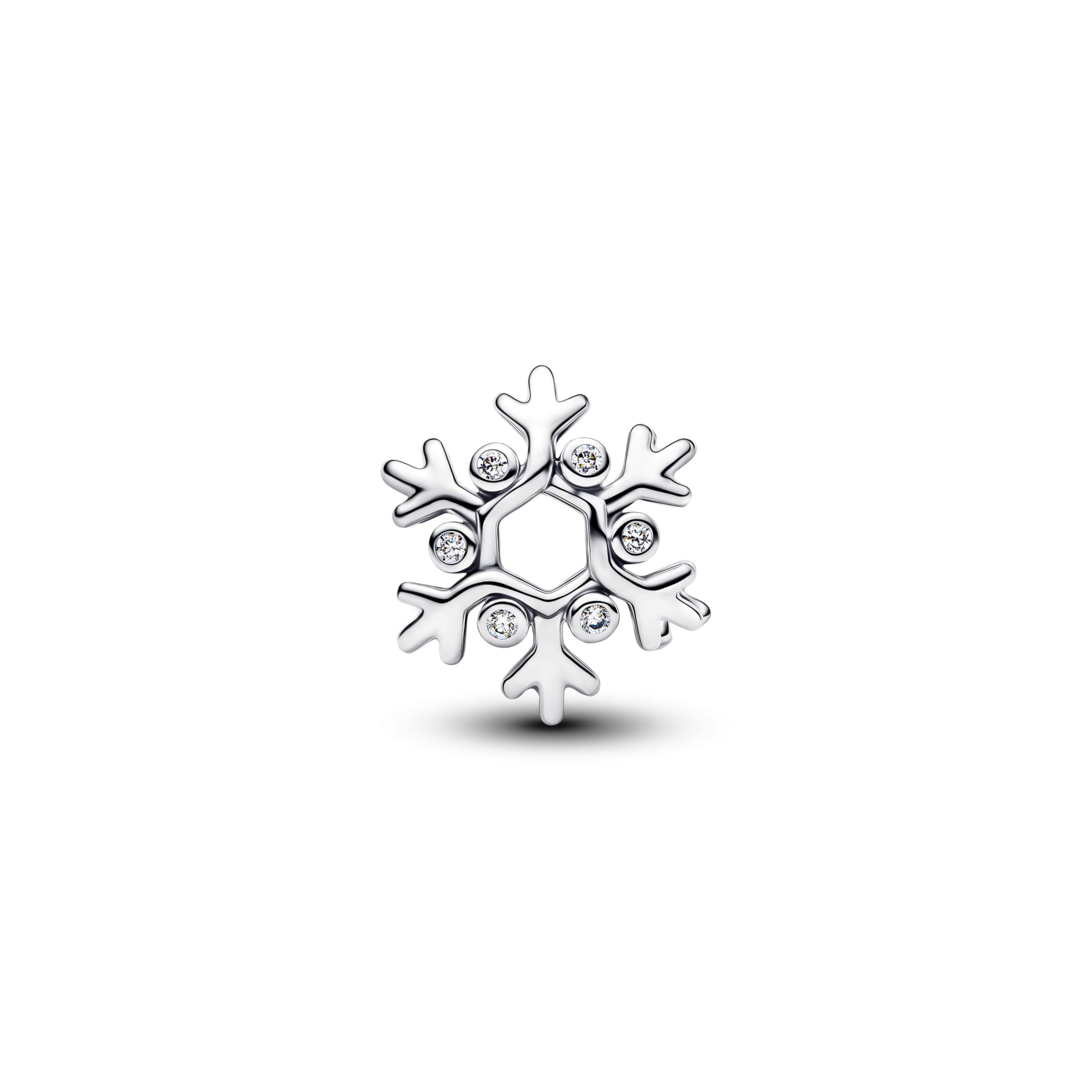 PANDORA Moments 794249C01 - Ciondolo a forma di fiocco di neve in argento sterling con zirconi, compatibile Moments