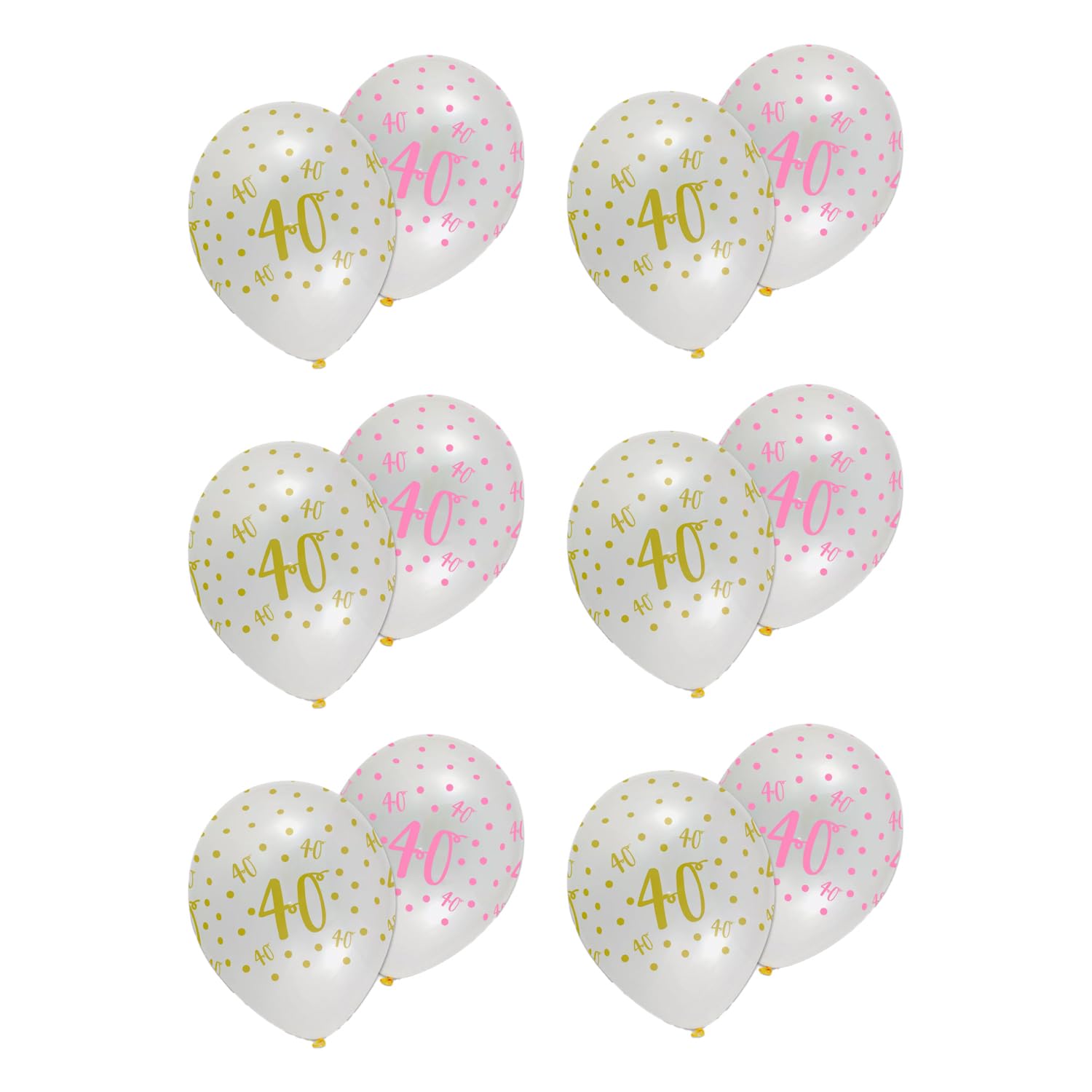 Creative Party Clear Print Birthday Balloons, 6 40th Birthday Balloons, party decorations, premium 40th birthday decoration, RB313