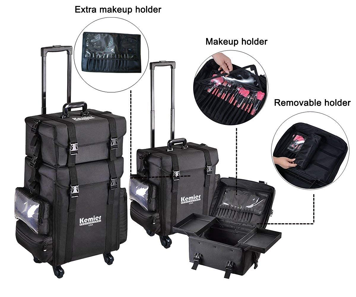 Buy Kemier studio makeup case Omnidirectional wheels 2 in 1