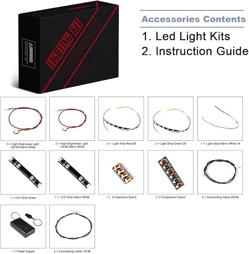 Miniatura 8 de BrickBling Kit de luces LED para Lego DREAMZzz Nightmare Shark Ship, versión de luz de control remoto compatible con Lego 71469, no incluye modelo