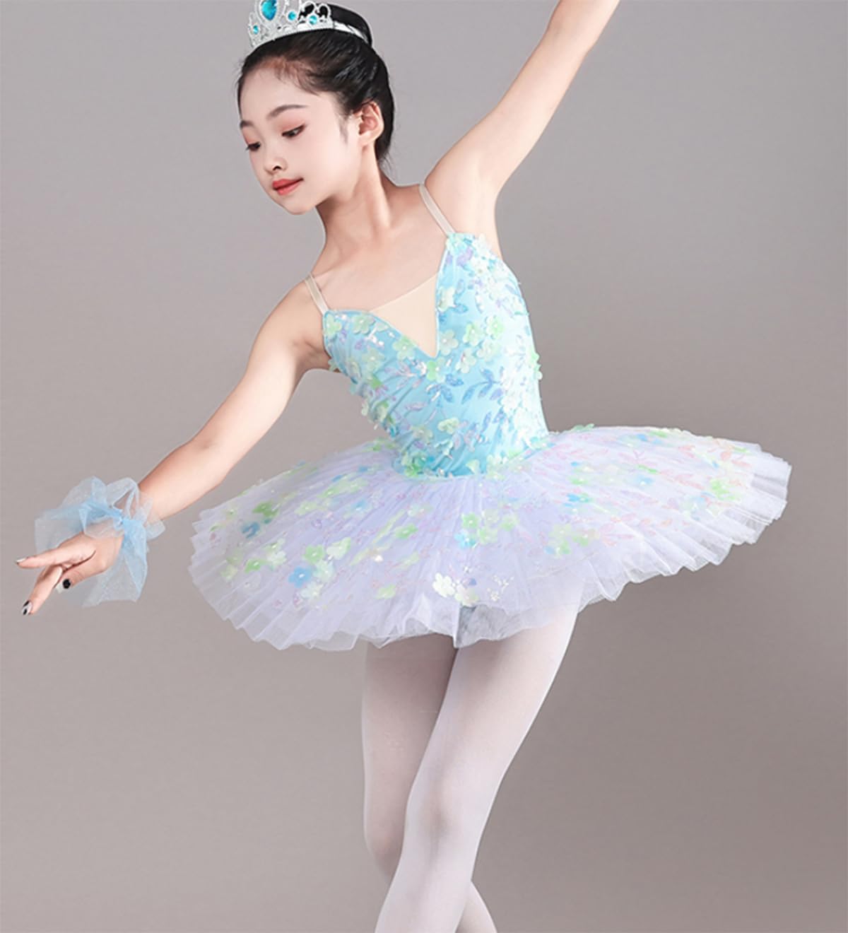 Tutú de Ballet Profesional para niñas, tutú Tipo panqueque, Vestido de Fiesta de Bailarina, Disfraz de competición de Baile