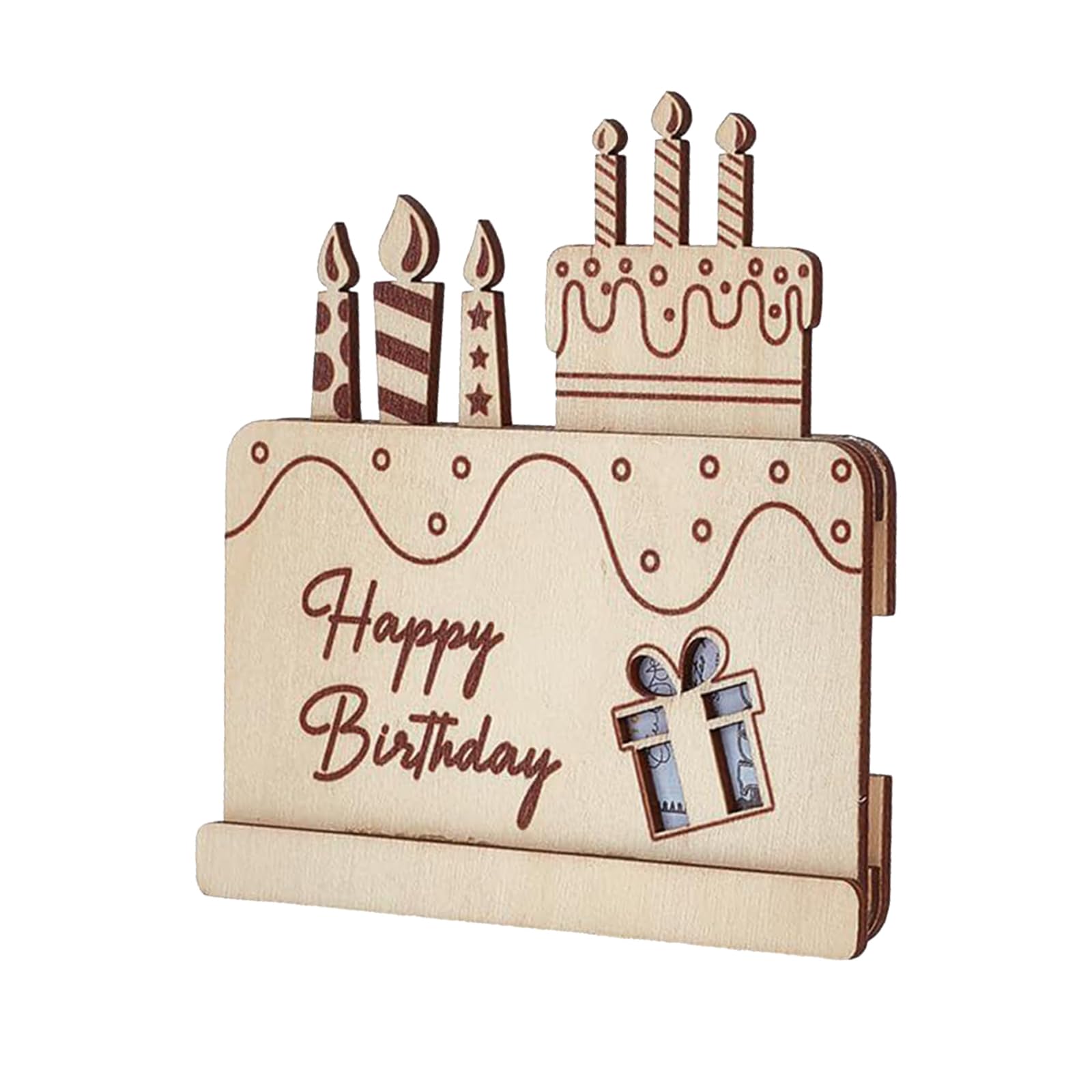 KASESSS Money Wallets for Cash Gifts, Funny Wooden Birthday Money Gift Ideas, Wooden money Card as a Gift, wooden Greeting Cards for Gifting money for Birthday Congratulation for Women Men Friends