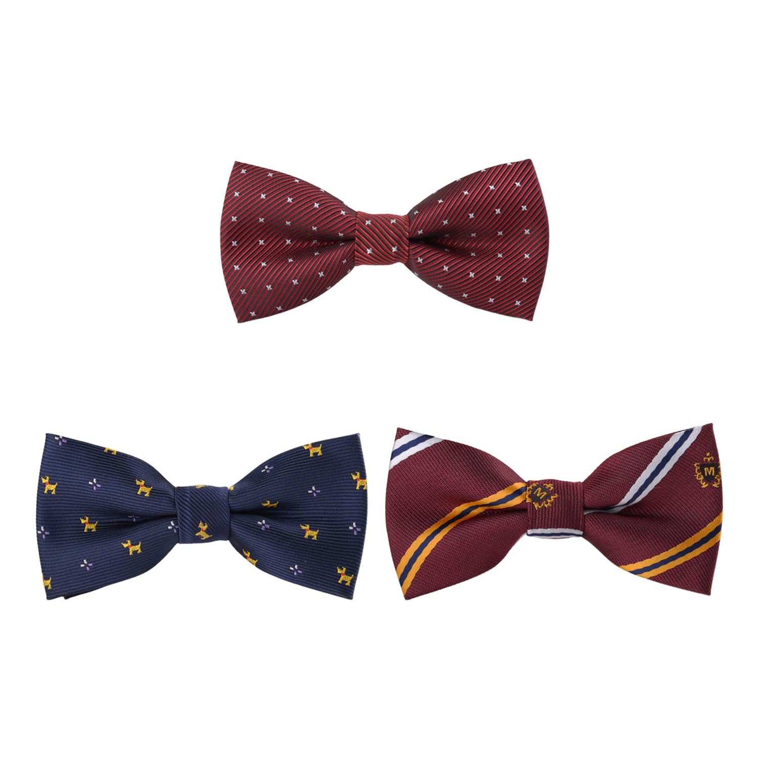 Nidhfg Unisex Kids Multicolor 3 Pieces Of Children's Bow Tie, Classic Fashion, Ele Printed Bow Tie For Boys And Girls, Performance Costumes, Small Suit Accessories.