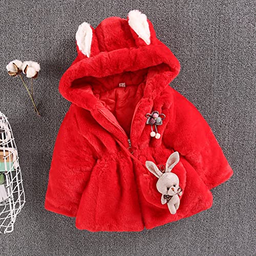 1 to 5 Years Boys Warm Blouse Winter Bag Long Sleeve Hoodie Zip Jacket Children Kids Coats Cartoon Warm (Red, 3-4 Years)2