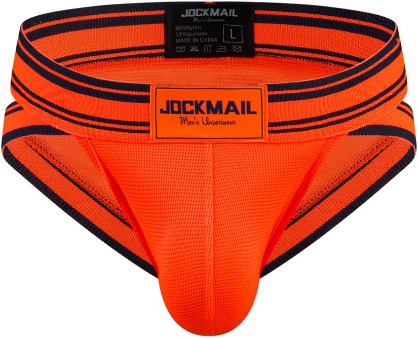JOCKMAIL 2PCS/PACK Mens Briefs Underwear Wide Belt Mesh Athletic Sport Underwear Briefs - Image 2