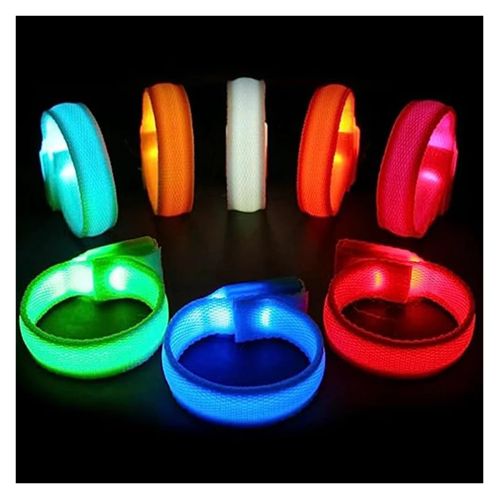 Generisch 2/8 Stück im Dunkeln leuchtende Armbänder, Neon-Armbänder, leuchtende Sport-Armbänder, wasserdichte Design-Requisiten for Musikfestivals, Neujahr und Weihnachtsfeiern(Pink,8pcs)