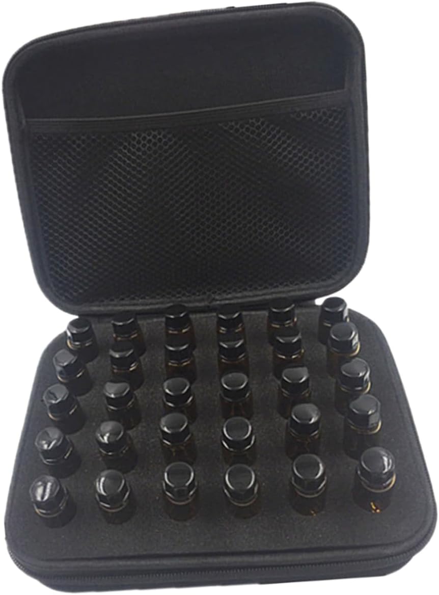 3pcs Compartment Storage Case Portable Black Bottle Organizer Convenient Handle for Travel Holds Bottles Shockproof and Design