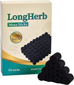 Smokeless Moxa Sticks 54 Rolls,No Smoke is Produced During Moxibustion,Handmade 10-Years 601 Purity Wormwood for Moxibustion