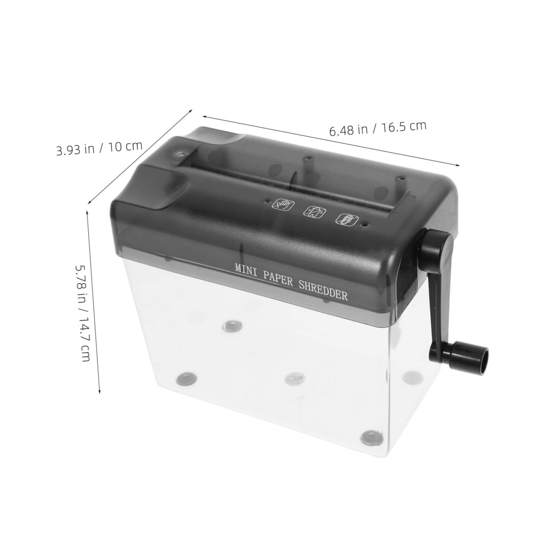 Destructeur de Documents Manuel de Bureau Noir en Abs et Acier Inoxydable, Petit Broyeur de Table Résistant pour Papier Épais et Fin, pour Usage Domestique