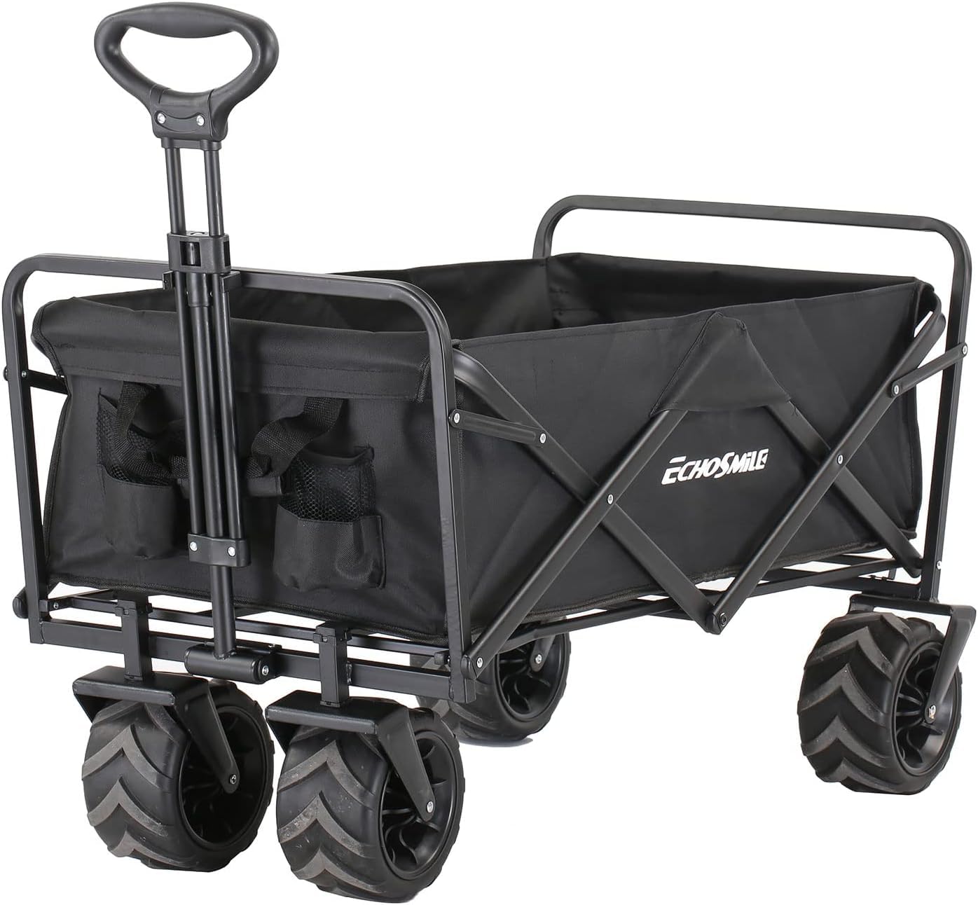 EchoSmile Carro de carga pesada de 160 kg de capacidad, plegable al aire libre, carrito de la compra, portátil, carrito ajustable, todoterreno con ruedas grandes, carrito de playa