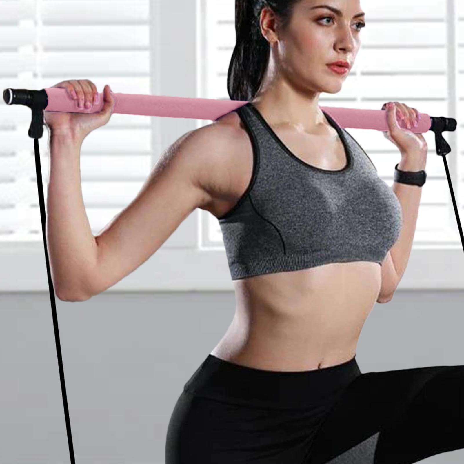 Kit per pilates – Barra elastica fusion, strumento leggero per scolpire, palestra domestica multifunzionale, attrezzatura fitness portatile per yoga, stretching, allenamento di resistenza, allenamento