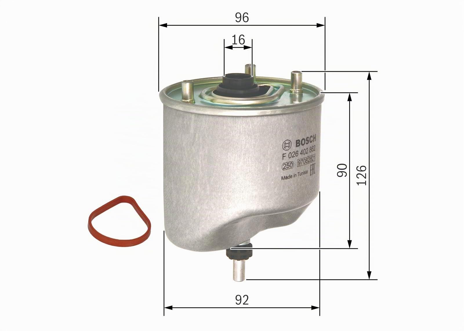 Filtro Diesel per Auto Bosch N2862 - Separa le particelle e l'acqua dal carburante, protegge il sistema di iniezione