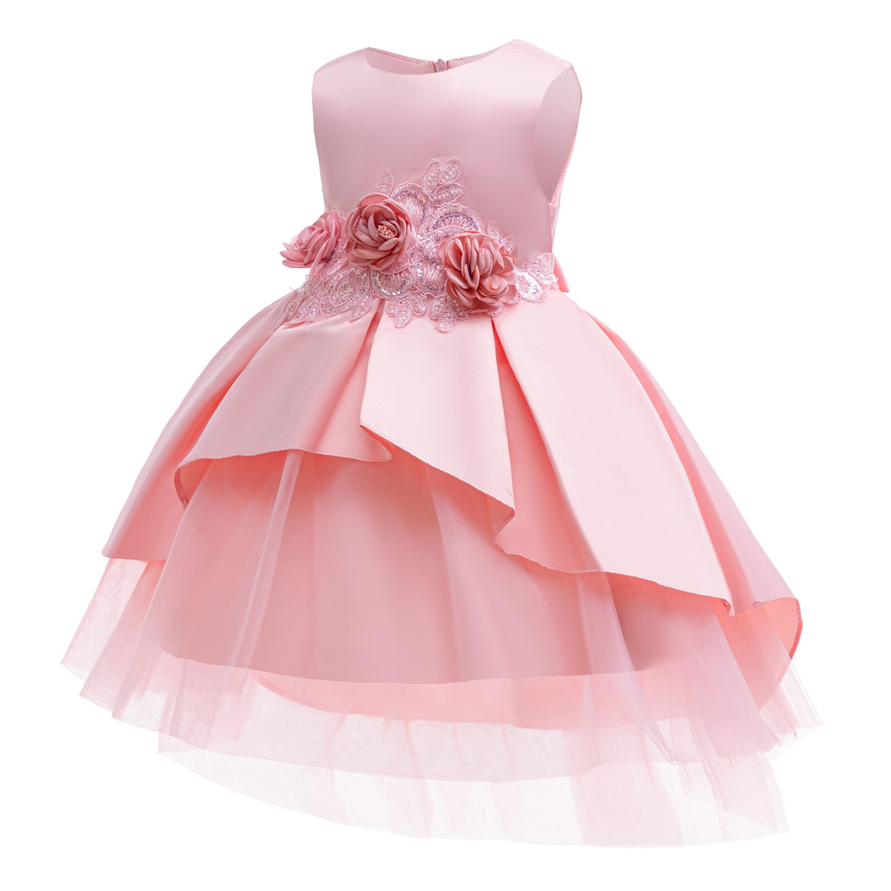 Niñas Vestidos Ropa Niños Vestidos Chaleco Vestidos de Fiesta Vestidos de Princesa Bordado Jersey Vestidos de Flor
