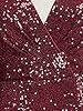Women's Sequin Deep V Neck Long Sleeve Wrap Sequin... #4