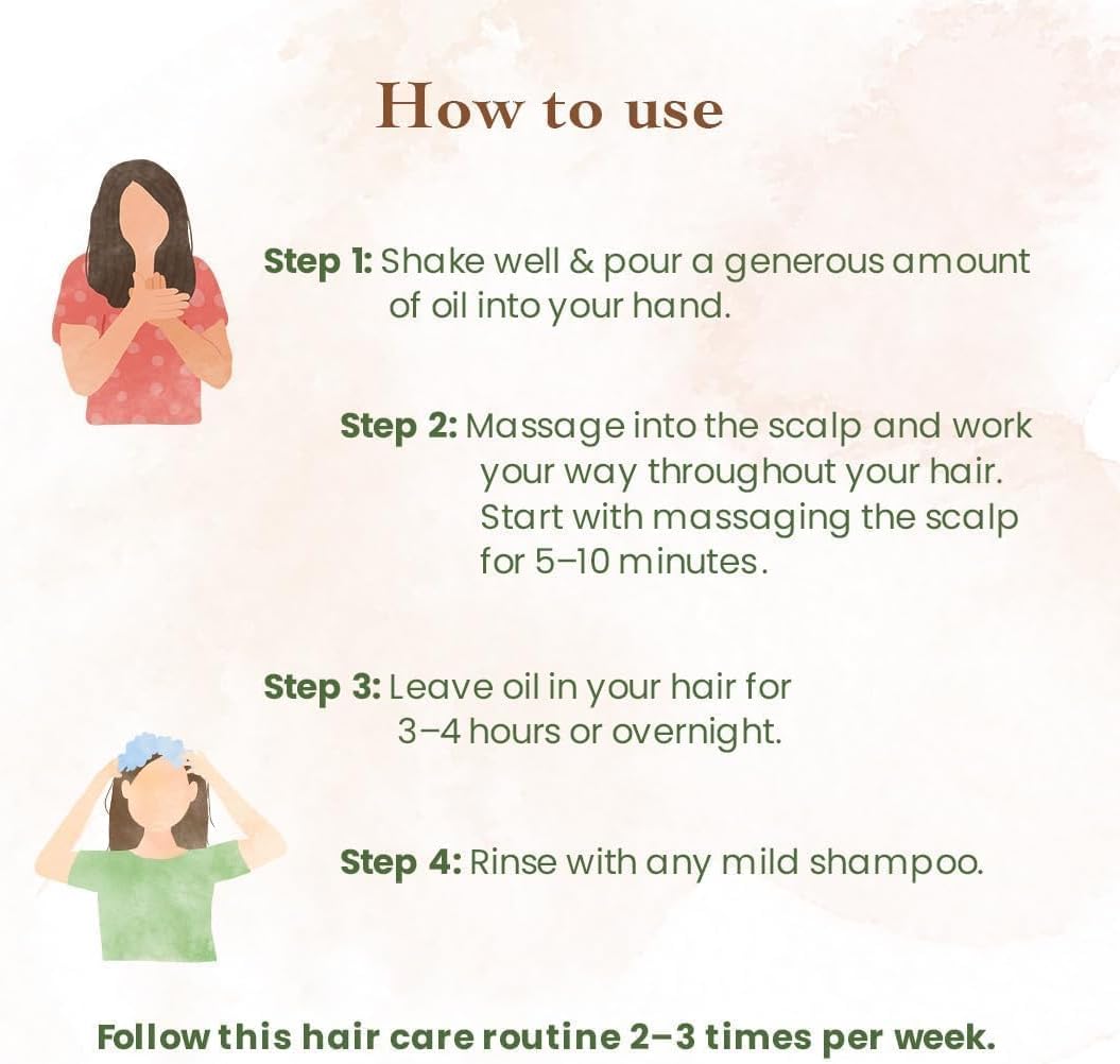 Blue Lilly Hair Oil - 100% Natural Ingredients | Boosts Hair Growth | Increases Length & Volume | Smooth manageble Hair | 100ml