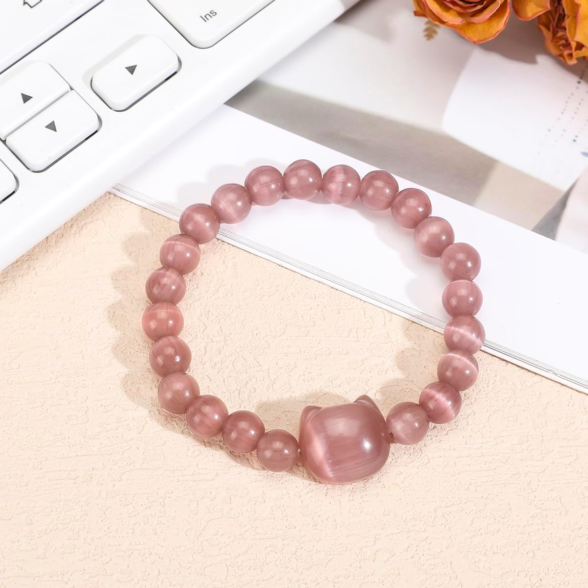 Money Attraction Cat Bracelet - Black Obsidian Women Bracelets -Wealth Prosperity Abundance Stone Bead Bracelet, Entrepreneur Business Luck Beaded Bracelets,Spiritual Mood Energy Cute Protection Stretch Bracelet,Health Good Luck Feng Shui Bracelets For Women Gifts For Women - Image 4