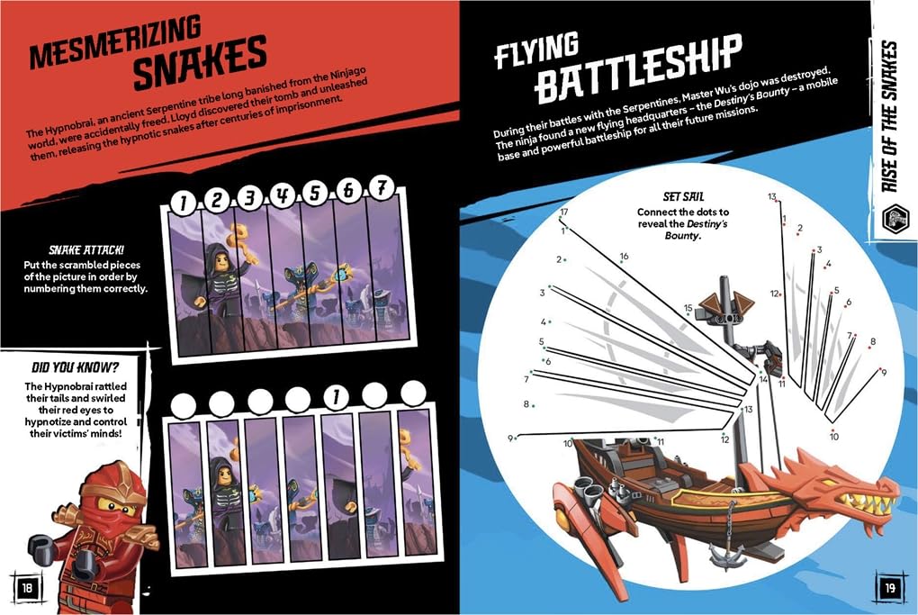 LEGO® NINJAGO®: The Epic History (with Kai, Lord Garmadon and Master Wu minifigures and fold-out play scene)