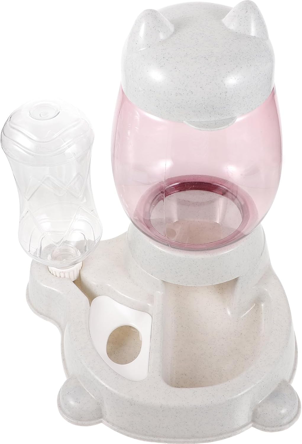 Automatic Pet Food and Water Dispenser Plastic Feeding Bowl 2-in-1 Self-Feeding Container for Cats and Dogs Household Puppy Feeder Gray