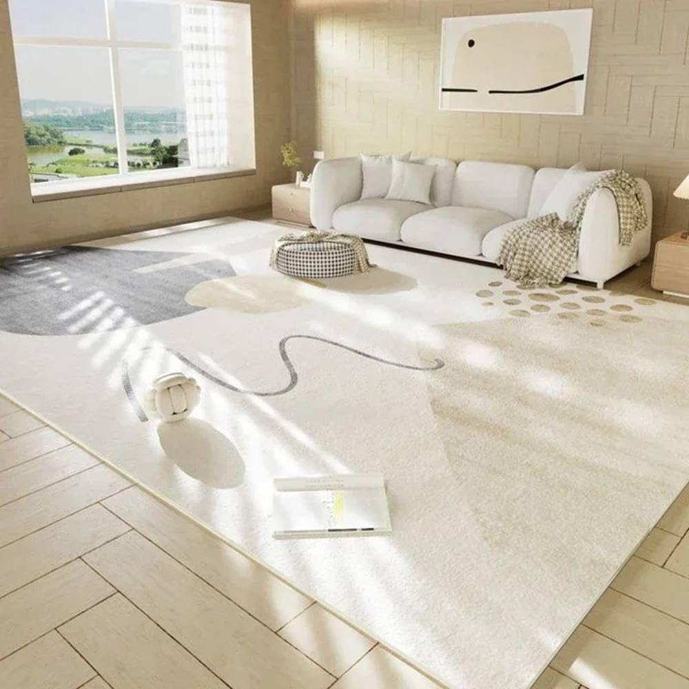 Tapis japonais de salon crème 140x200 cm pour chambre cocooning