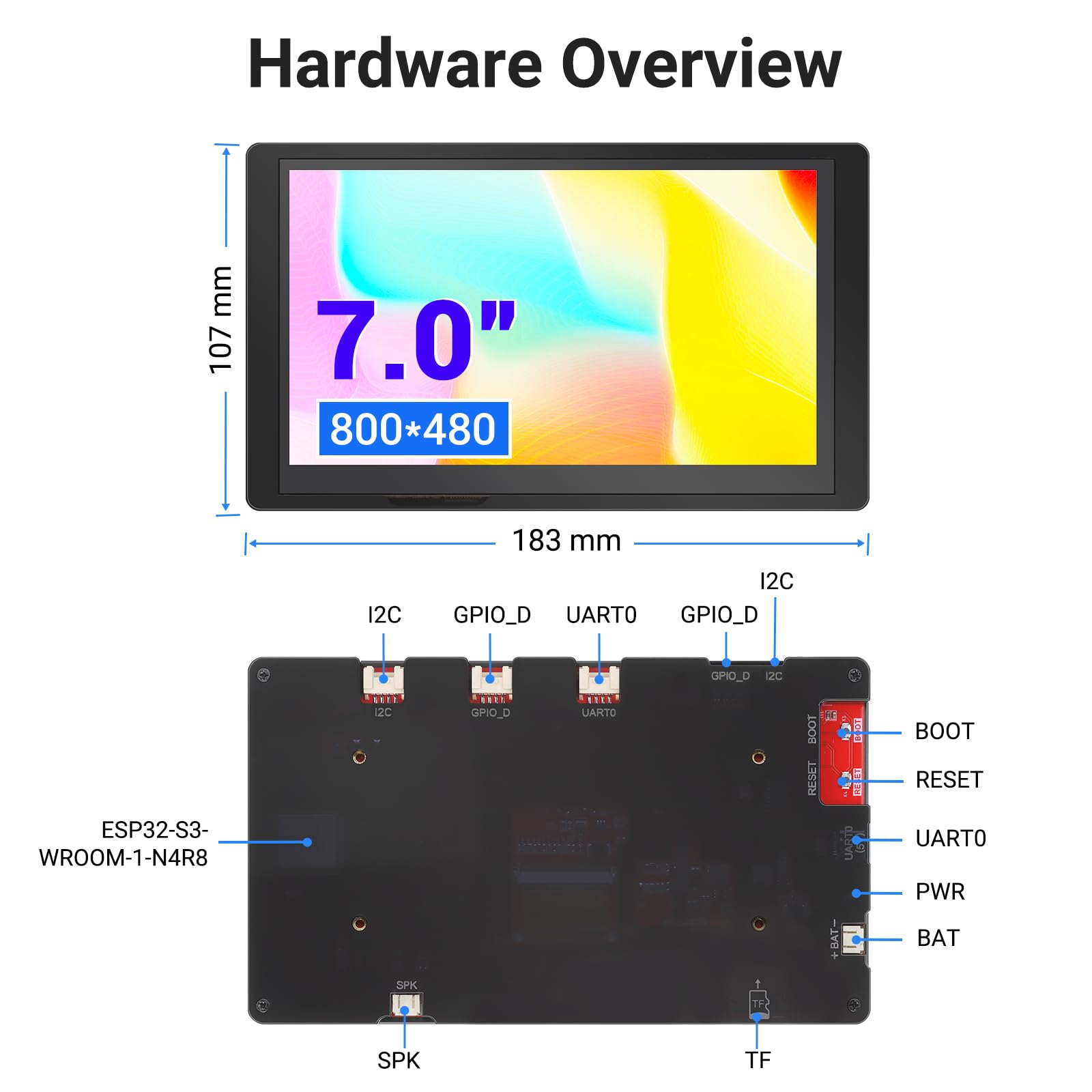 Amazon.com: ELECROW ESP32 Display 800×480, 7 Inch HMI Basic ESP32