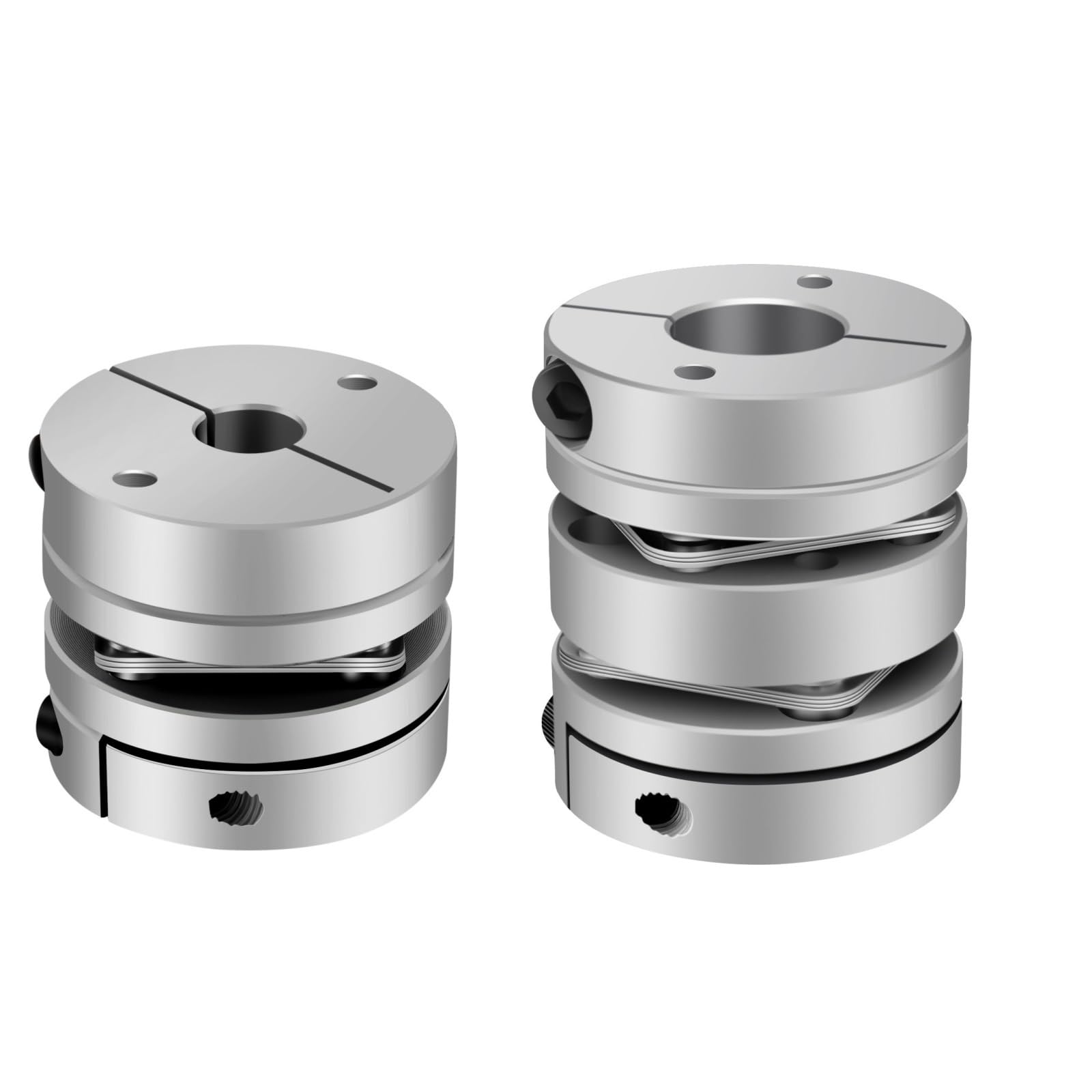 Aleación de Aluminio D49L57 Acoplamiento de Doble diafragma Conector elástico D49mm L57mm Tornillo de Bola servomotor a Pasos codificador Ordenador(11X14)