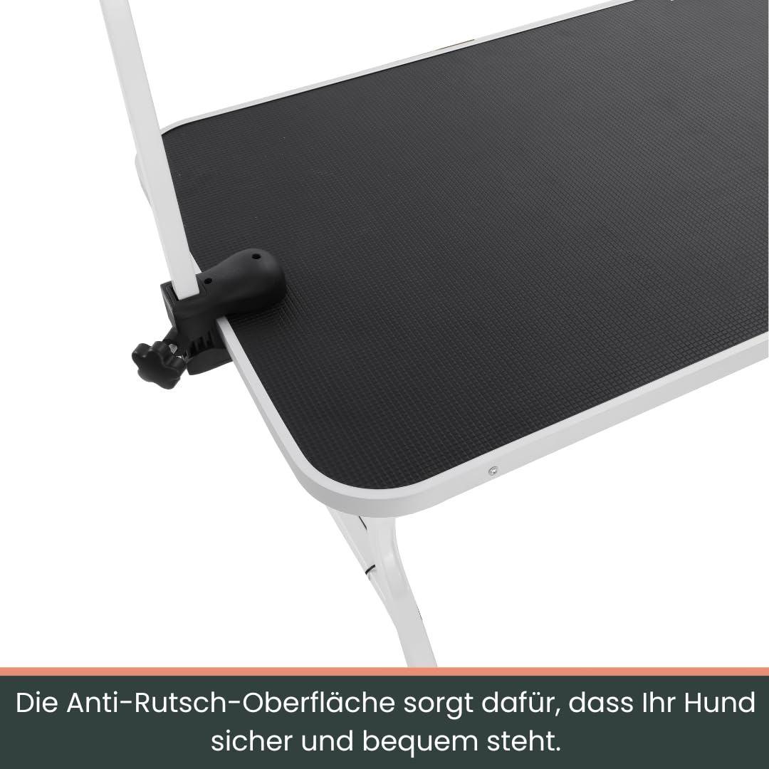 AVOID Hundetrimmtisch Edelstahl 90x61cm Höhe 76cm – Trimmtisch für Hunde rutschfest – Hundefriseur Tisch/Hundetisch Trimmtisch – für Trimmer, Hundezubehör & Fellpflege Hund Zuhause, Salon, mobil