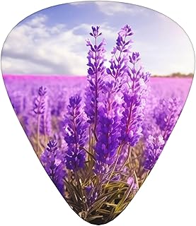 Lavender Flower Guitar Picks 12 Pack Bass Picks with Organizer Box Guitar Plectrum Includes Thin Medium Heavy Guitar Picks Ukulele Picks for Bass Acoustic Electric Guitars