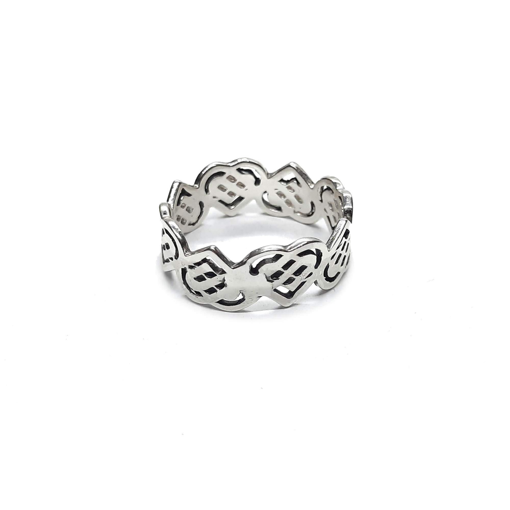 Anillo de Plata Esterlina Genuino Sólido Estampado 925 corazones celtas