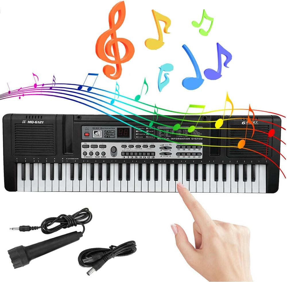 61 Keys Electronic Keyboard MP3 Digital Music Piano Instrument, 16 ...