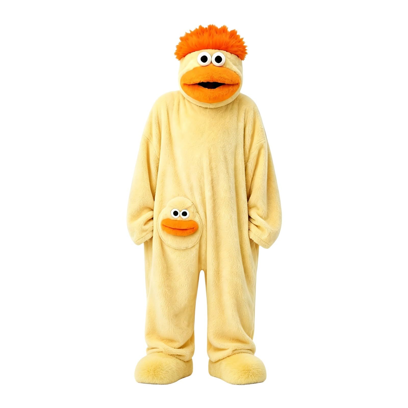 Funny Silly Onesie Kids Halloween Costume Hooded Jumpsuit Big Mouth Monster Funny Silly Onesie Kids Halloween Costume Hooded Jumpsuit Big Mouth Monster (A-3-Yellow, 4-5 Years) — image 1